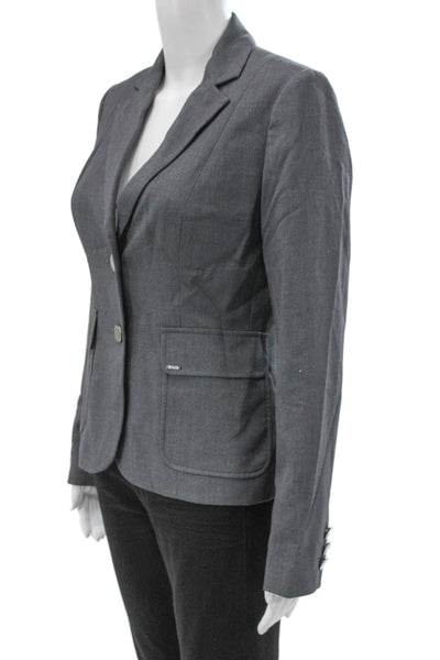 Calvin Klein Womens Blazer Gray Button Long Sleeve Size 2