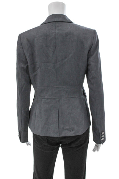Calvin Klein Womens Blazer Gray Button Long Sleeve Size 2