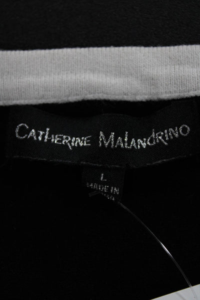 Catherine Malandrino Women Cardigan Black Long Sleeve Round Neck Size L