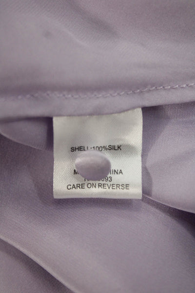 Tyler Boe Women Silk Cowl Neck Long Sleeve Purple Blouse Pullover Size XL