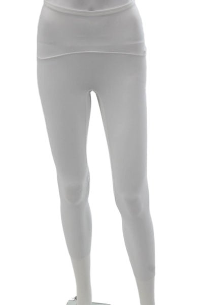 Spanx Women Cropped Nylon Leggings White Size XS