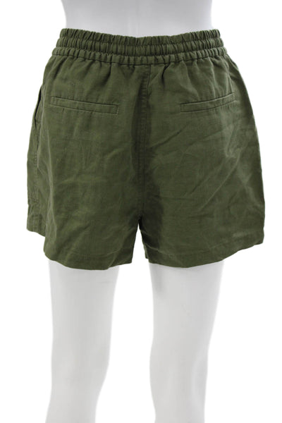 J Crew Women Green Linen Utility Drawstring Shorts Size XS