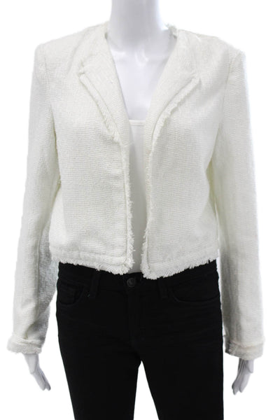 Cindigindi Women Basic Jacket White Polyester Long Sleeve Size L
