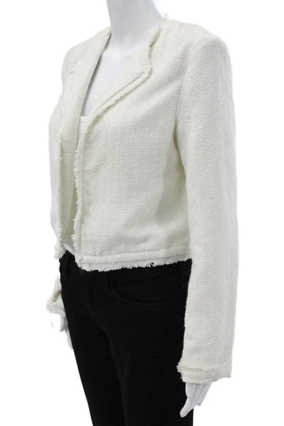 Cindigindi Women Basic Jacket White Polyester Long Sleeve Size L