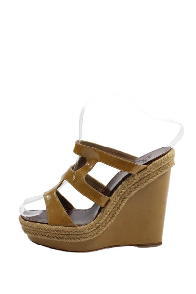 Christian Louboutin Womens Espadrille Wedge Sandals Yellow Size 38 8