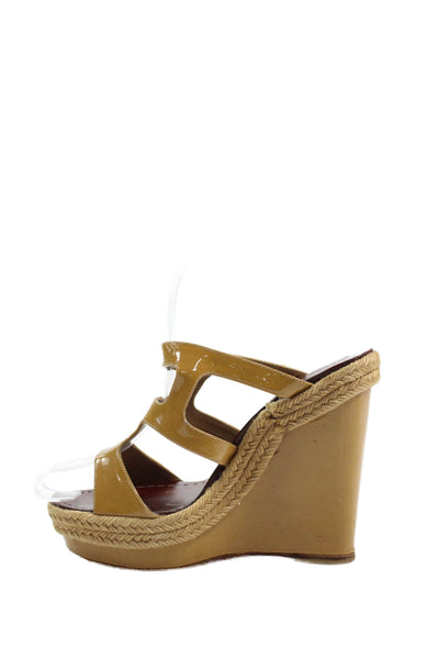 Christian Louboutin Womens Espadrille Wedge Sandals Yellow Size 38 8