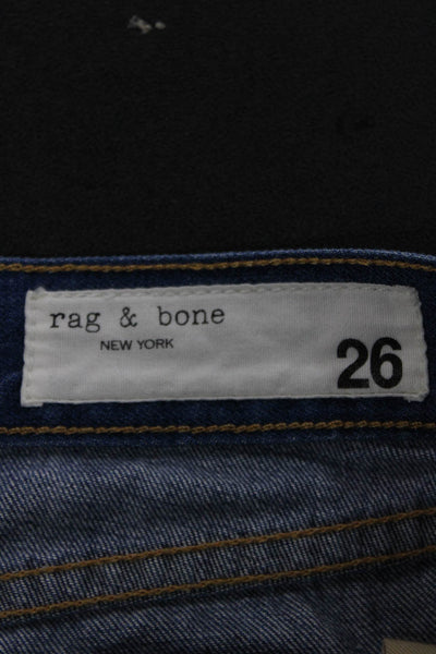 Rag & Bone Womens Cut-Off Shorts Blue Cotton Button Size 26