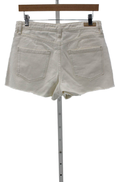 Blank NYC Women Patchwork Cut-Off Cotton Cream Shorts Size 27