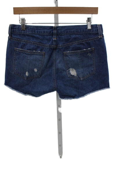 Rag & Bone Jean Womens Cut-Off Blue Cotton Shorts Size 26