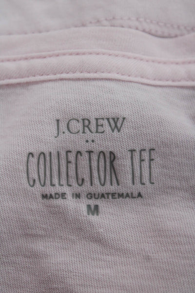 J Crew Women Basic Pink Cotton Scoop Neck Animal Print Dogs T-Shirt Size M
