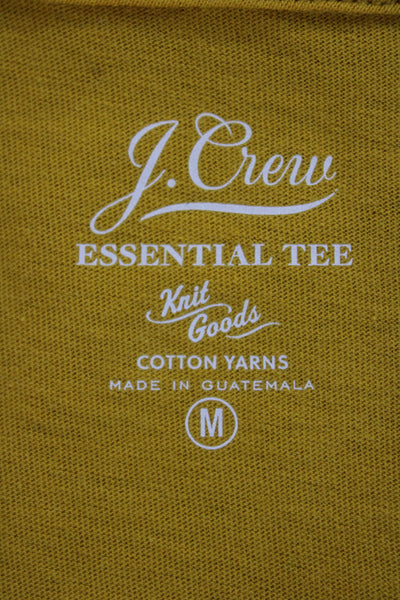 J Crew Women Basic Yellow Cotton Crew Neck Short Sleeve T-Shirt Size M