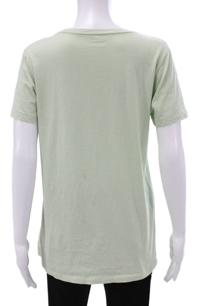 J Crew Womens Basic Green Animal Print Cotton Short Sleeve T-Shirt Size M