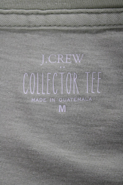 J Crew Womens Basic Green Animal Print Cotton Short Sleeve T-Shirt Size M