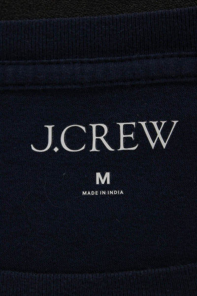 J Crew Womens Blue Cotton Crew Neck Short Sleeve T Shirt Basic Nautical Size M
