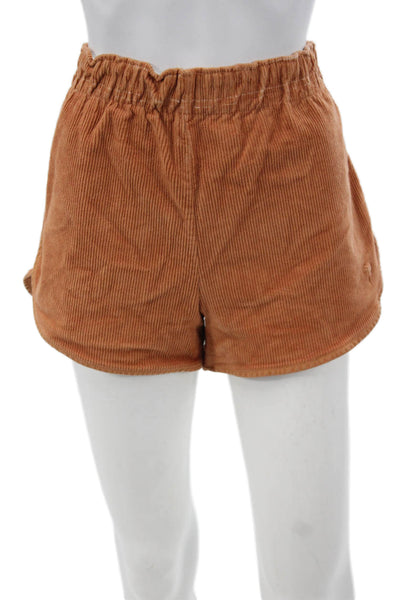 Sundry Womens Sweat Shorts Orange Corduroy Pull On Size 1