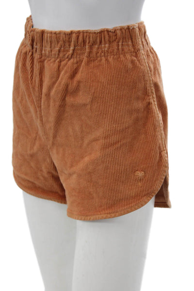 Sundry Womens Sweat Shorts Orange Corduroy Pull On Size 1
