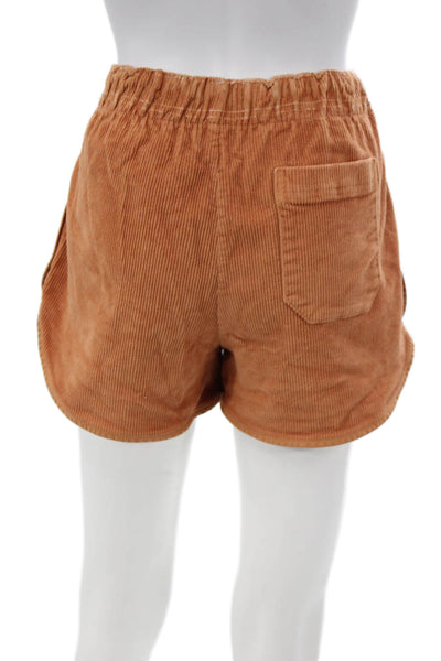 Sundry Womens Sweat Shorts Orange Corduroy Pull On Size 1