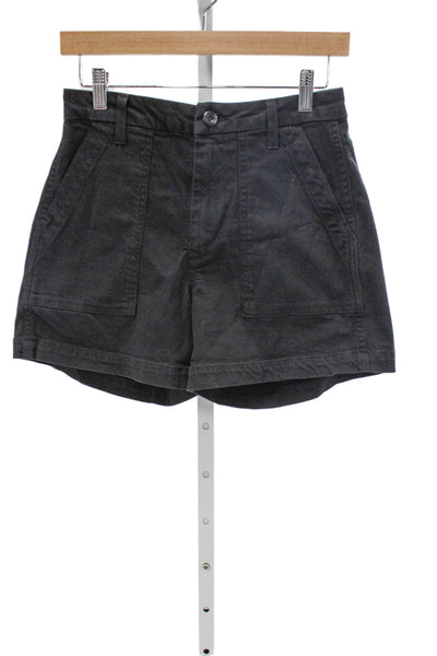 Amo Womens Utility Black Cotton Shorts Size 26