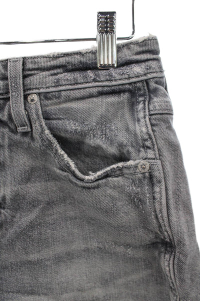 Amo Womens Cut-Off Gray Denim Shorts Button Size 25