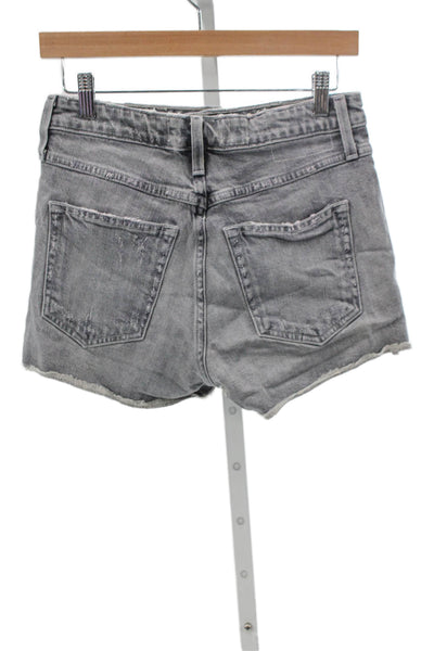 Amo Womens Cut-Off Gray Denim Shorts Button Size 25