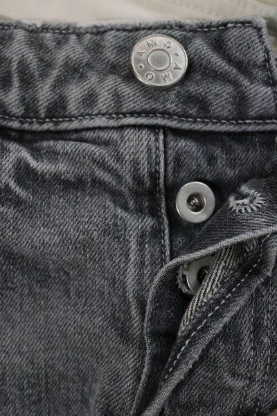 Amo Womens Cut-Off Gray Denim Shorts Button Size 25