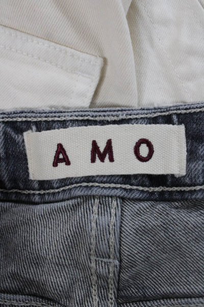 Amo Womens Cut-Off Gray Denim Shorts Button Size 25