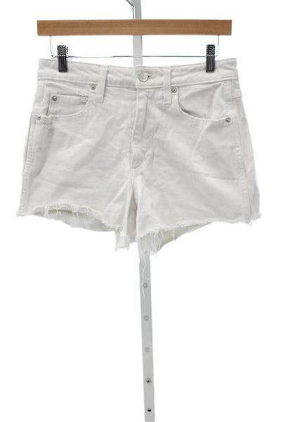 Amo Womens Cut-Off White Denim Shorts Button Size 28