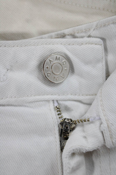 Amo Womens Cut-Off White Denim Shorts Button Size 28