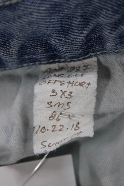 Amo Women Cut-Off Denim Shorts Blue Button Summer Size 26