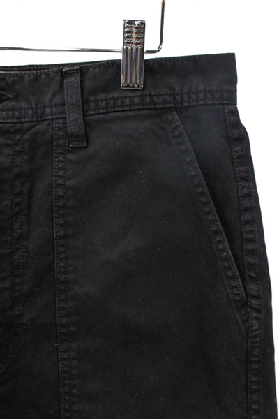 Amo Womens Utility Cotton Blend Black Shorts Button Size 26