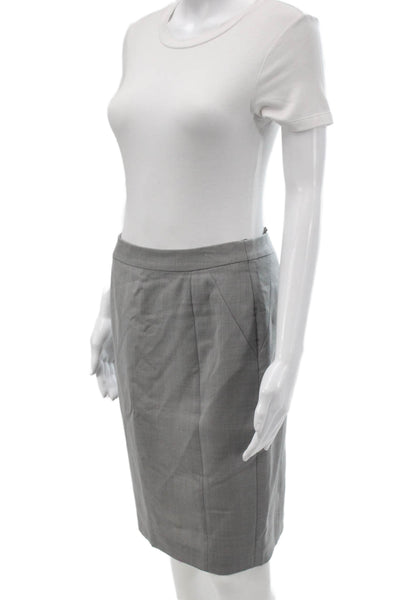 Reiss Women Straight Pencil Skirt Gray Wool Blend Short Size 6