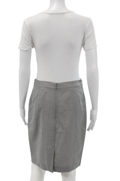 Reiss Women Straight Pencil Skirt Gray Wool Blend Short Size 6