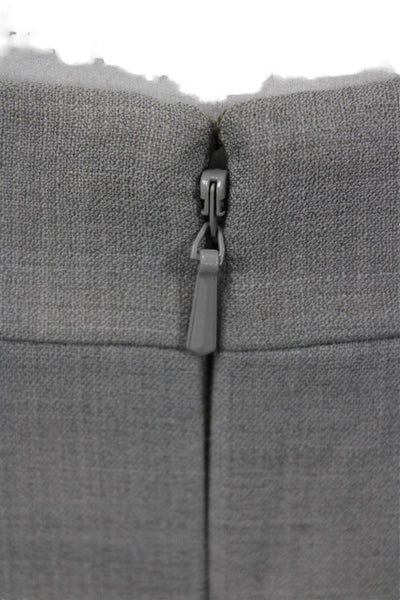 Reiss Women Straight Pencil Skirt Gray Wool Blend Short Size 6