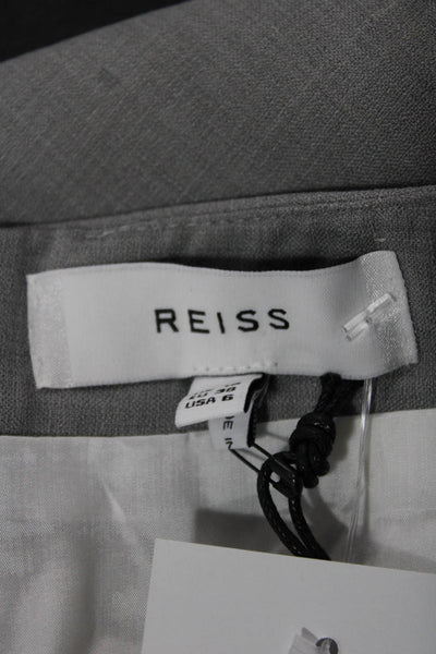 Reiss Women Straight Pencil Skirt Gray Wool Blend Short Size 6