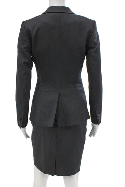 Reiss Womens Wool Gray Skirt Suit Button Long Sleeve Size 2