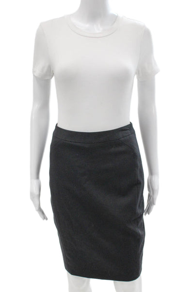 Reiss Womens Wool Gray Skirt Suit Button Long Sleeve Size 2
