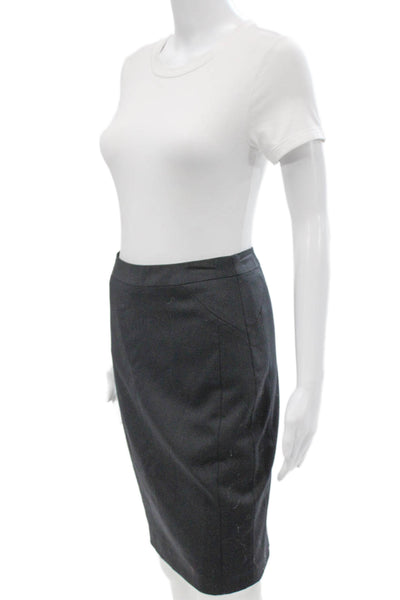 Reiss Womens Wool Gray Skirt Suit Button Long Sleeve Size 2