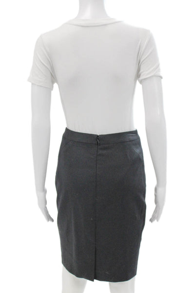 Reiss Womens Wool Gray Skirt Suit Button Long Sleeve Size 2