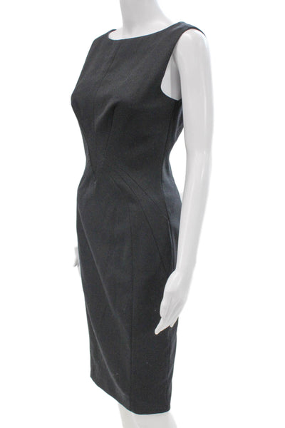 Reiss Womens Sheath Dress Gray Wool Boat Neck Sleeveless Short Size 4