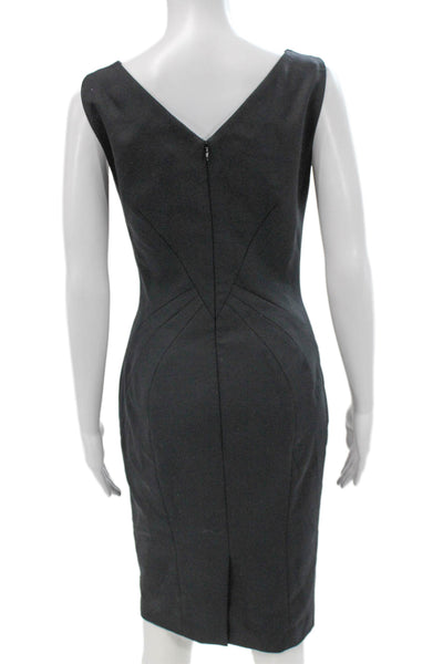 Reiss Womens Sheath Dress Gray Wool Boat Neck Sleeveless Short Size 4