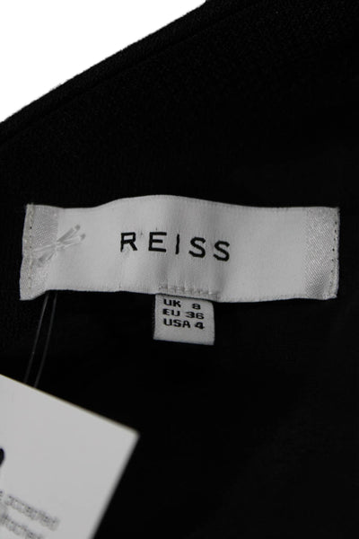 Reiss Womens Sheath Dress Gray Wool Boat Neck Sleeveless Short Size 4