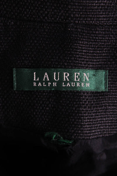 Lauren Ralph Lauren Womens Black Motorcycle Jacket Polyester Blend Zip Size M