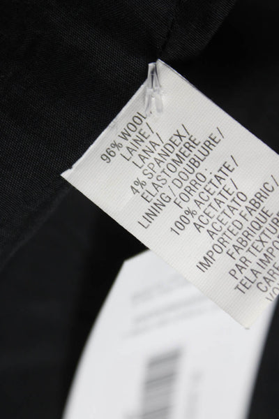 Anne Klein Women Pea Coat Black Wool Blend Button Size M