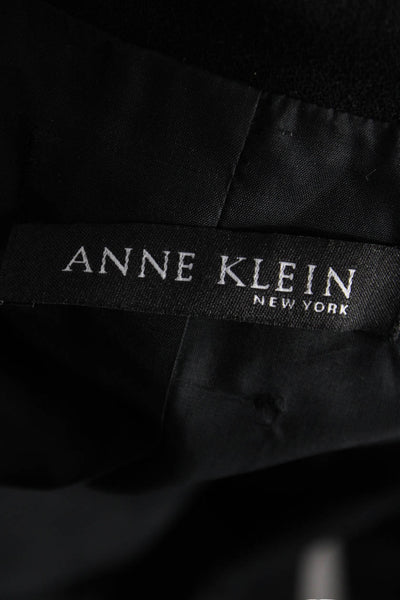 Anne Klein Women Pea Coat Black Wool Blend Button Size M