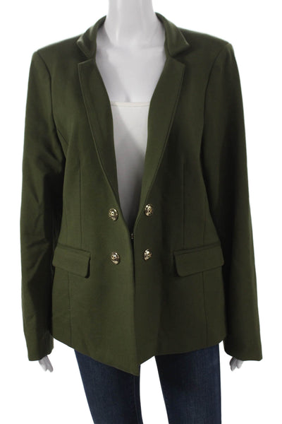 Tahari Women Blazer Green Button Long Sleeve Size 16