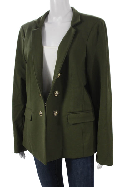 Tahari Women Blazer Green Button Long Sleeve Size 16
