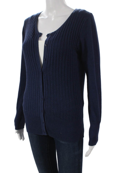 Vila Milomo Women Cardigan Blue Scoop Neck Long Sleeve Size M