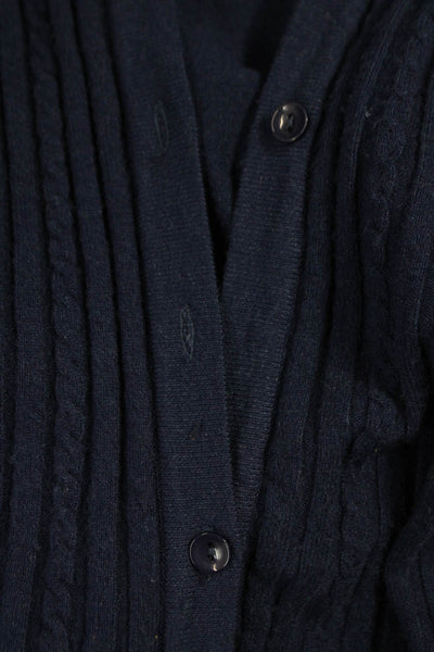 Vila Milomo Women Cardigan Blue Scoop Neck Long Sleeve Size M