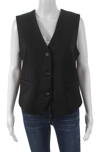 Truth By Republic Women Sleeveless Black Rayon Vest Button Size L
