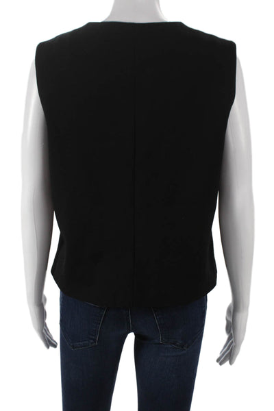 Truth By Republic Women Sleeveless Black Rayon Vest Button Size L